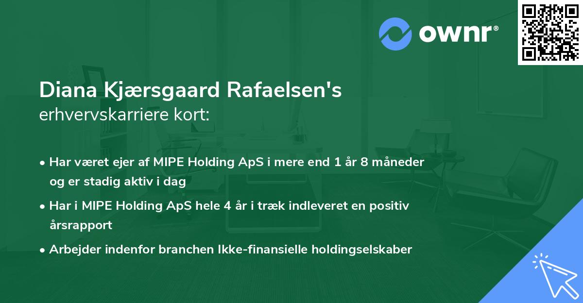 Diana Kjærsgaard Rafaelsen's erhvervskarriere kort