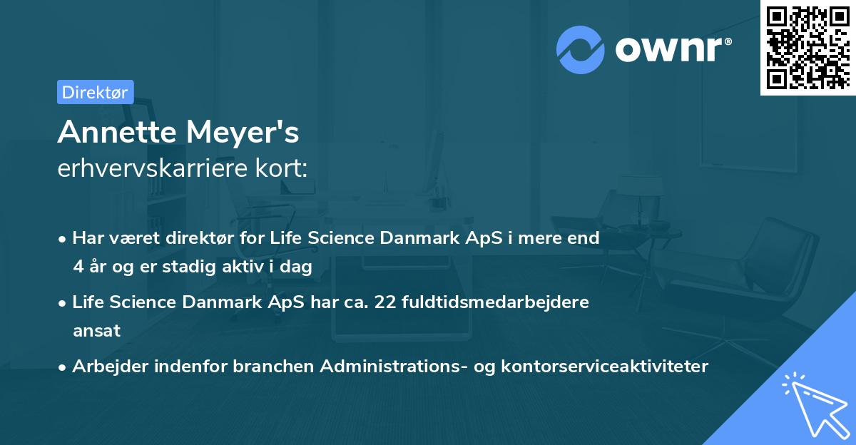 Annette Meyer's erhvervskarriere kort