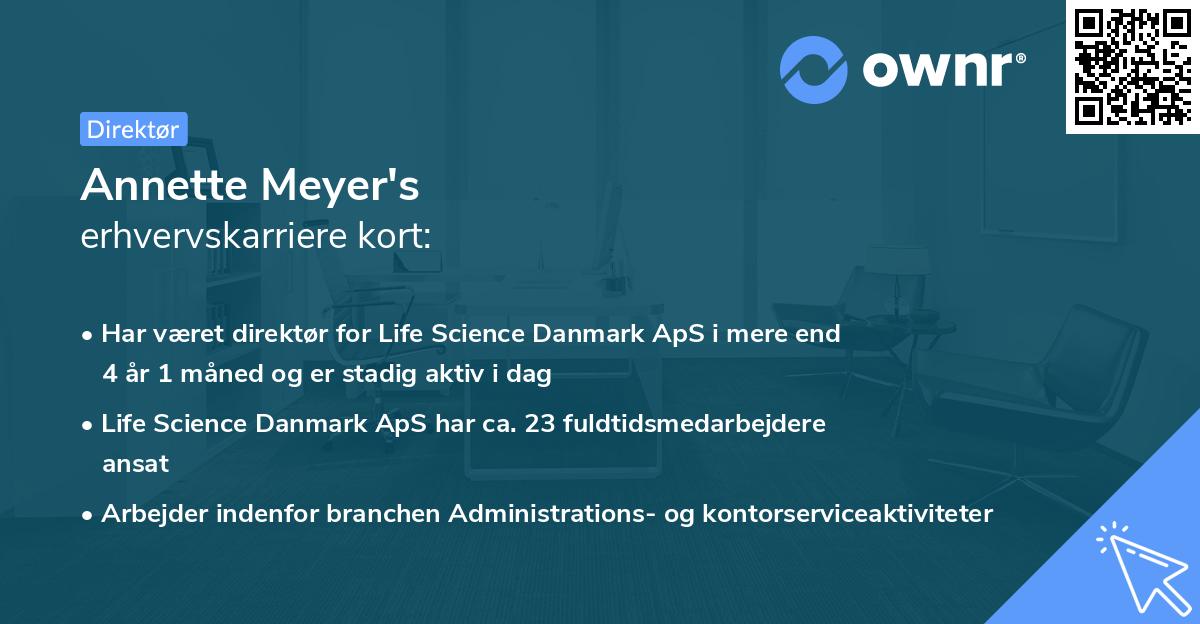Annette Meyer's erhvervskarriere kort