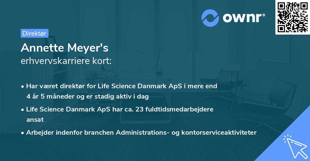 Annette Meyer's erhvervskarriere kort