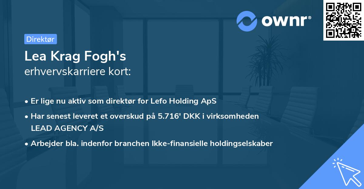 Lea Krag Fogh's erhvervskarriere kort