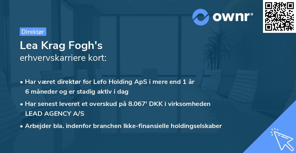Lea Krag Fogh's erhvervskarriere kort