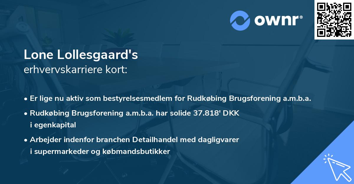 Lone Lollesgaard's erhvervskarriere kort