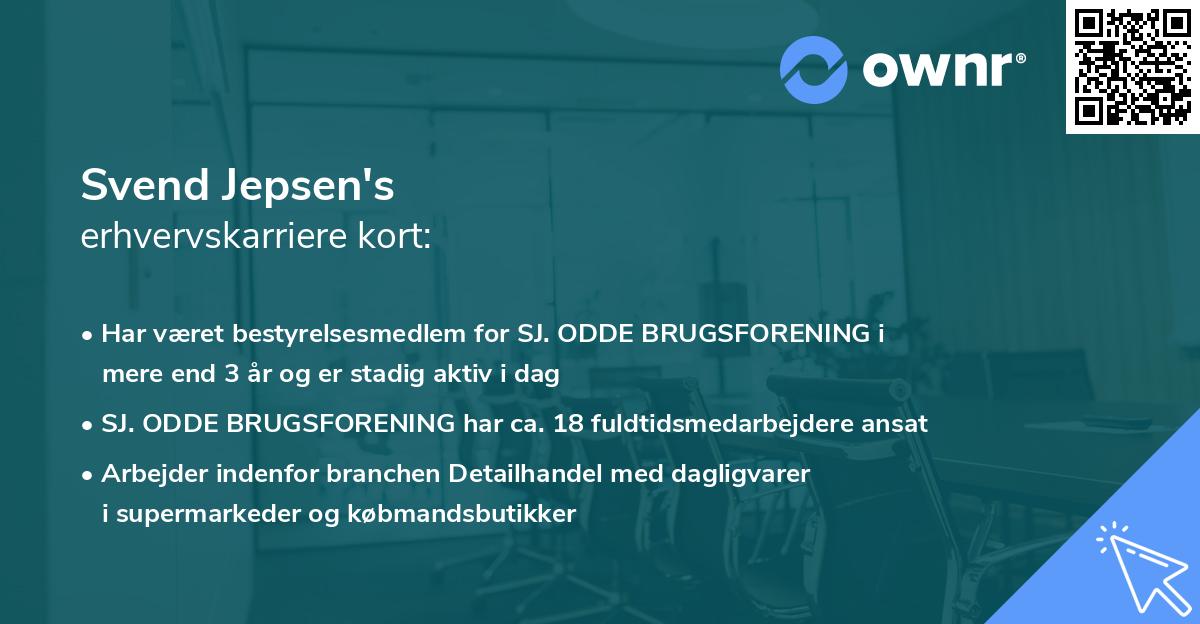Svend Jepsen's erhvervskarriere kort