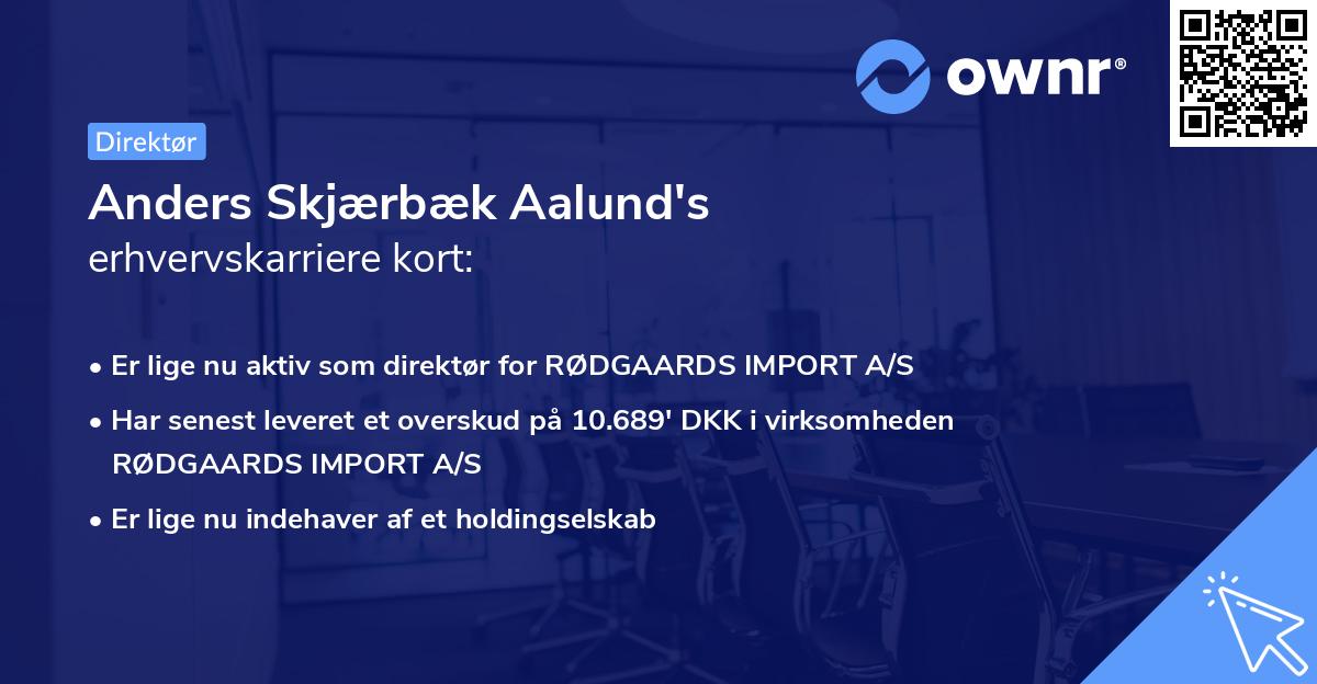 Anders Skjærbæk Aalund's erhvervskarriere kort
