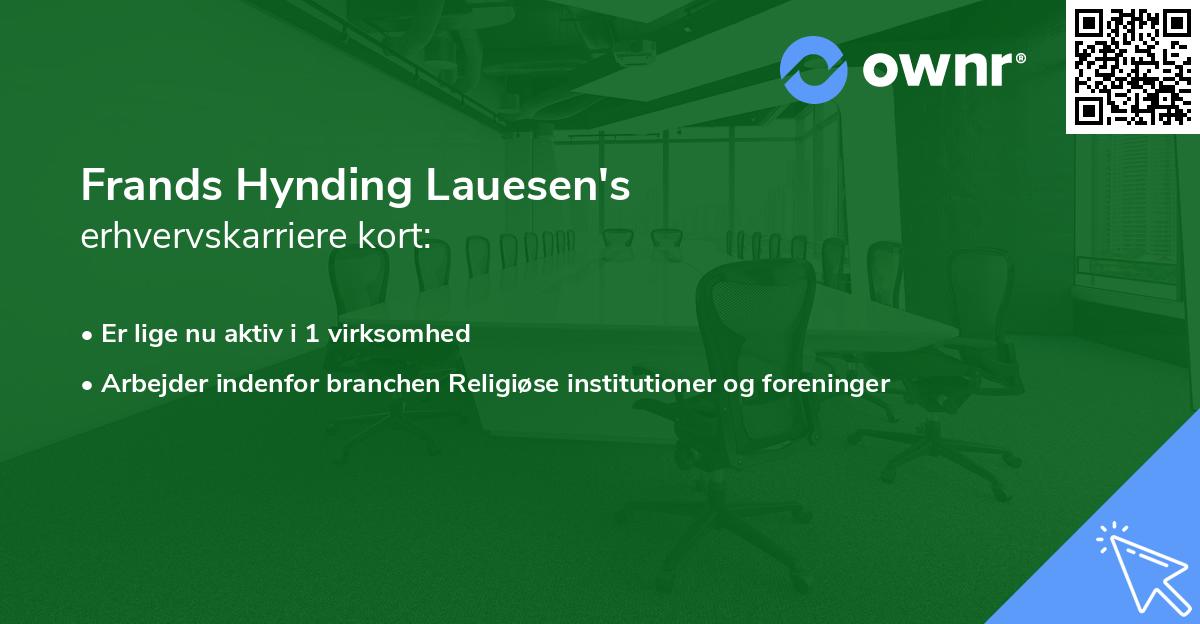 Frands Hynding Lauesen's erhvervskarriere kort