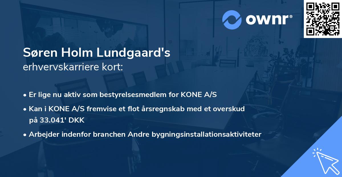 Søren Holm Lundgaard's erhvervskarriere kort