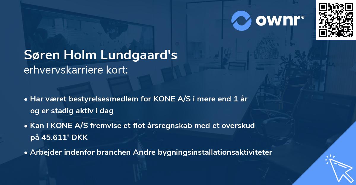 Søren Holm Lundgaard's erhvervskarriere kort