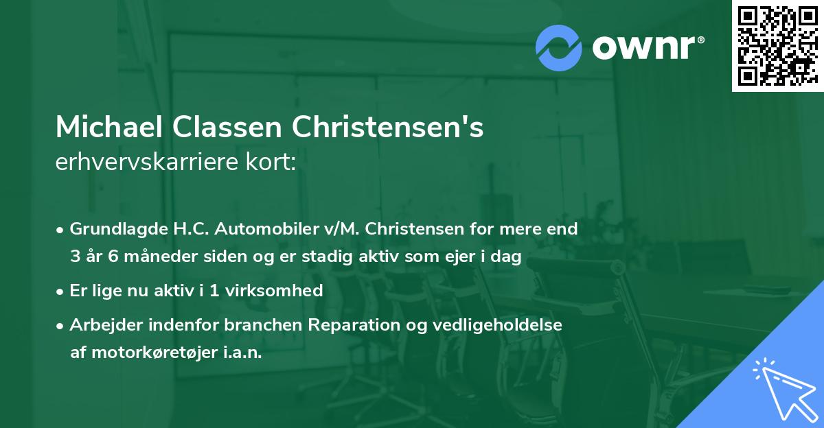 Michael Classen Christensen's erhvervskarriere kort