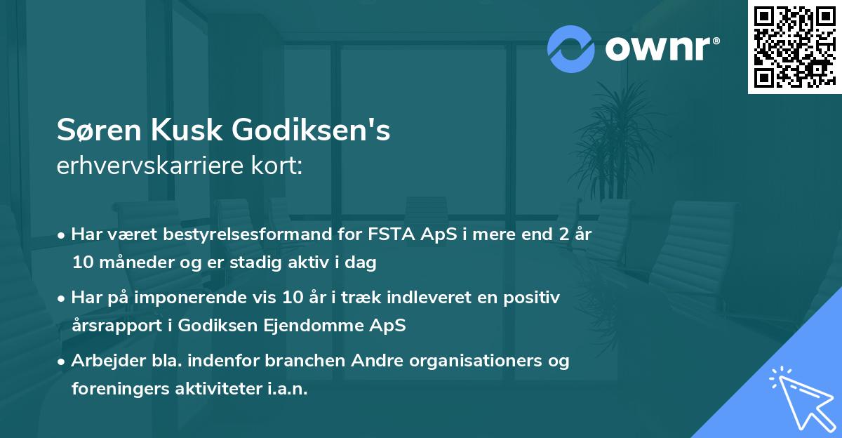 Søren Kusk Godiksen's erhvervskarriere kort