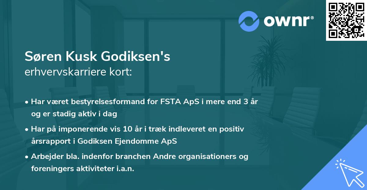 Søren Kusk Godiksen's erhvervskarriere kort