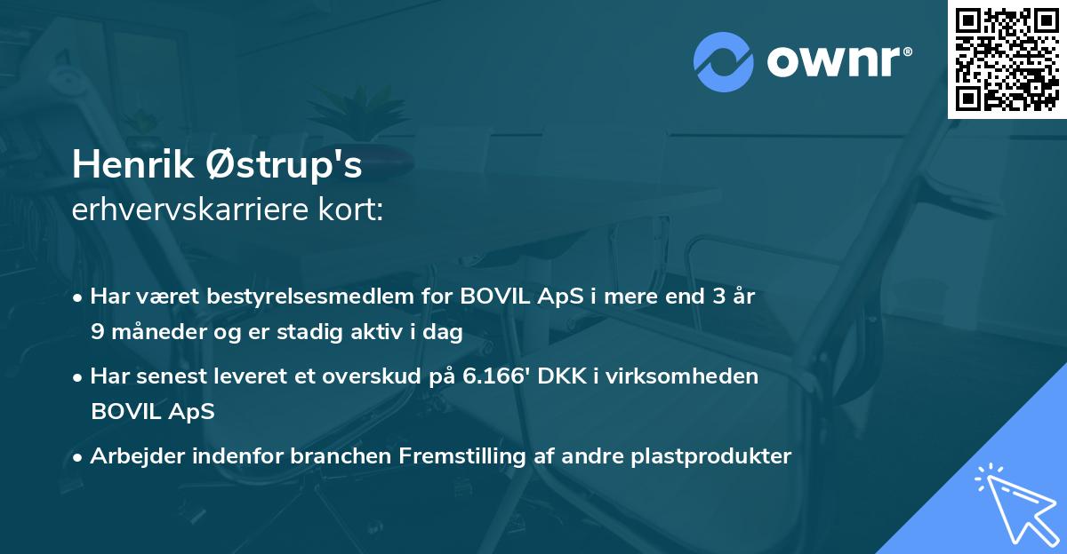 Henrik Østrup's erhvervskarriere kort