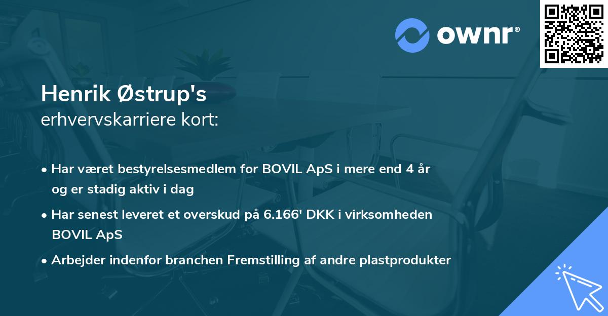 Henrik Østrup's erhvervskarriere kort