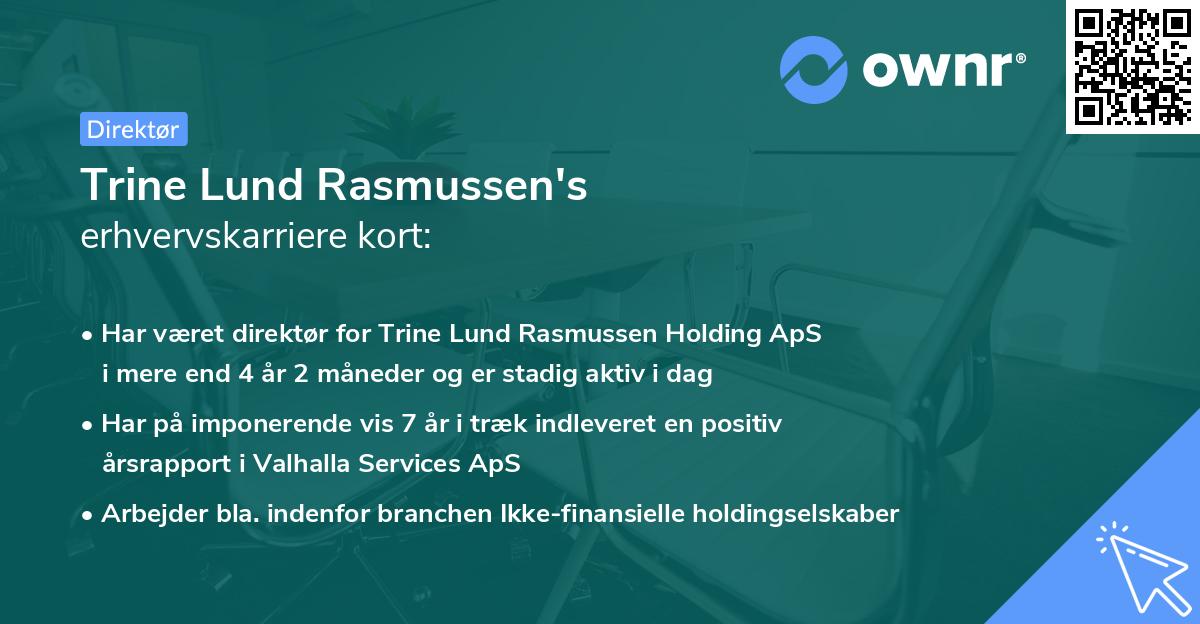 Trine Lund Rasmussen's erhvervskarriere kort