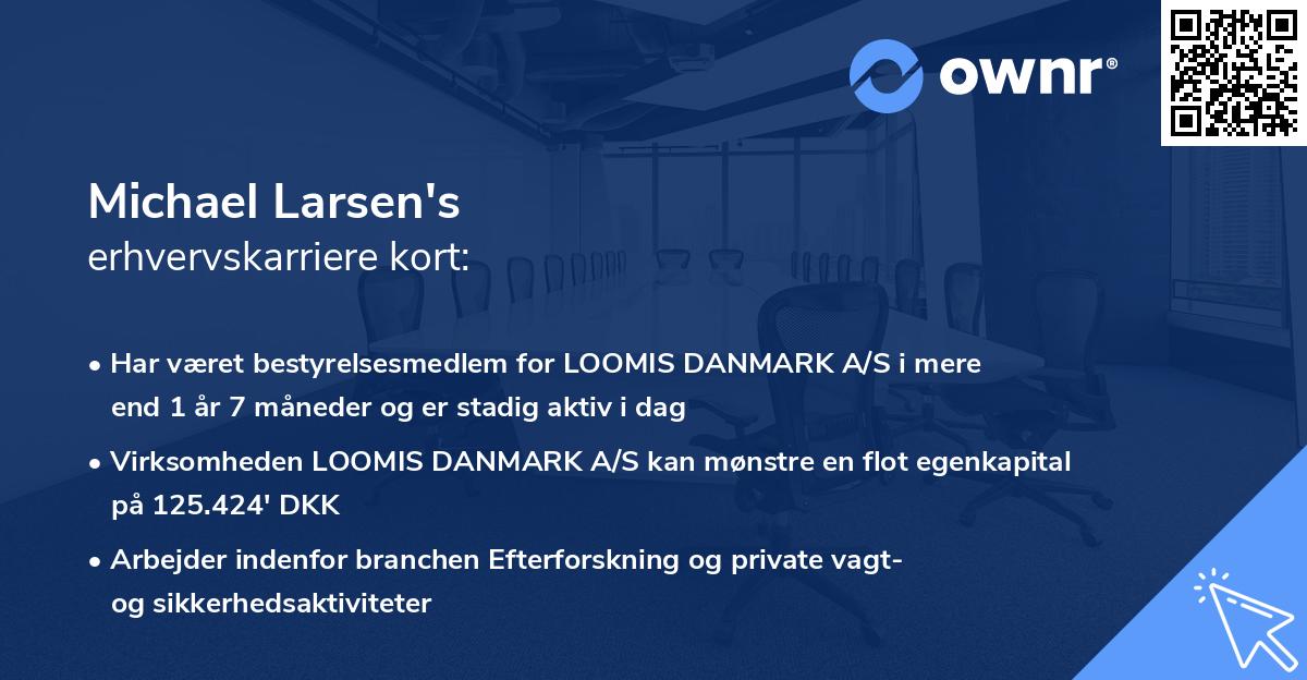 Michael Larsen's erhvervskarriere kort