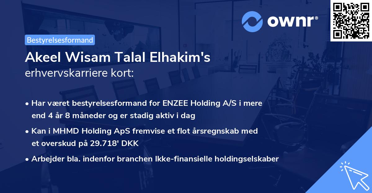 Akeel Wisam Talal Elhakim's erhvervskarriere kort