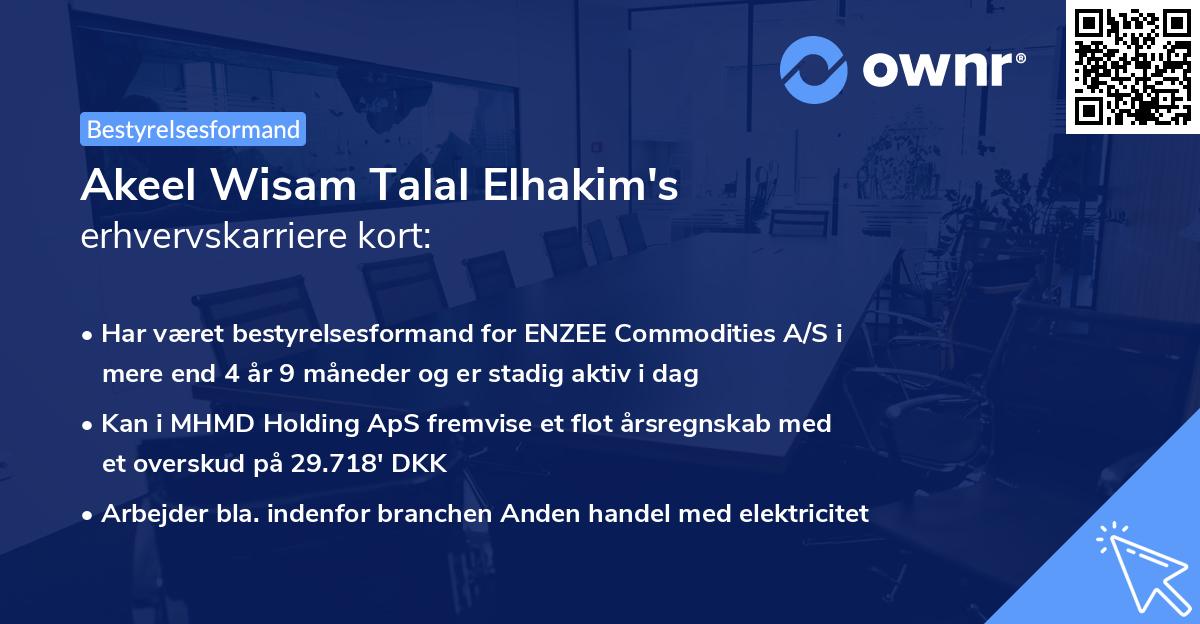 Akeel Wisam Talal Elhakim's erhvervskarriere kort