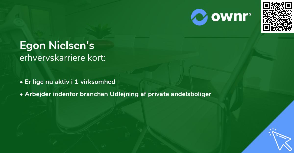 Egon Nielsen's erhvervskarriere kort