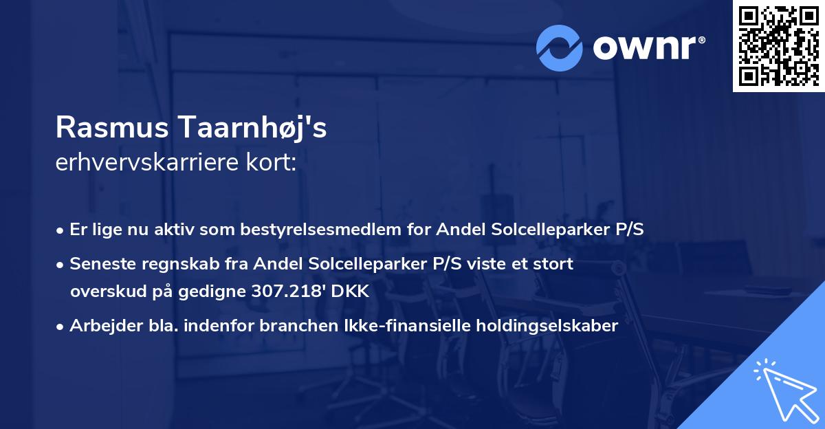 Rasmus Taarnhøj's erhvervskarriere kort