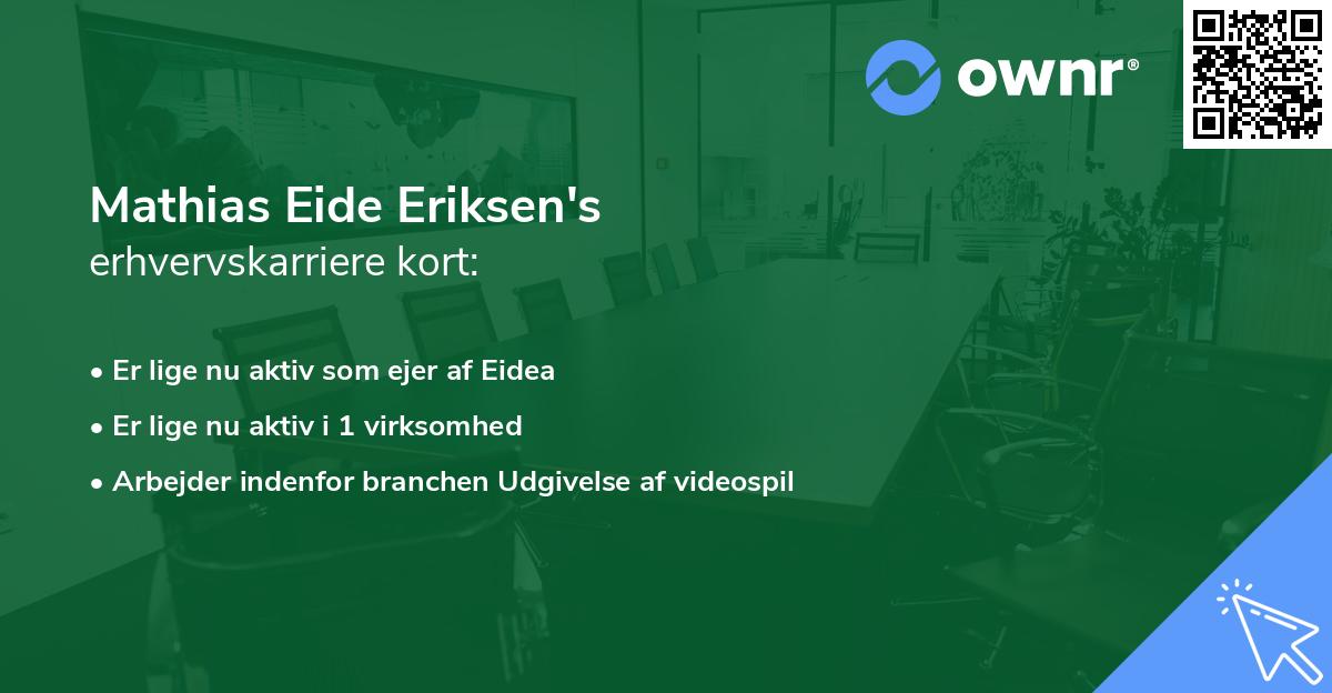Mathias Eide Eriksen's erhvervskarriere kort