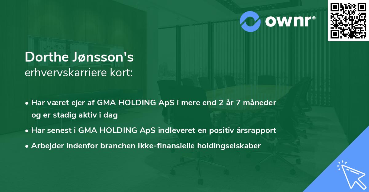 Dorthe Jønsson's erhvervskarriere kort