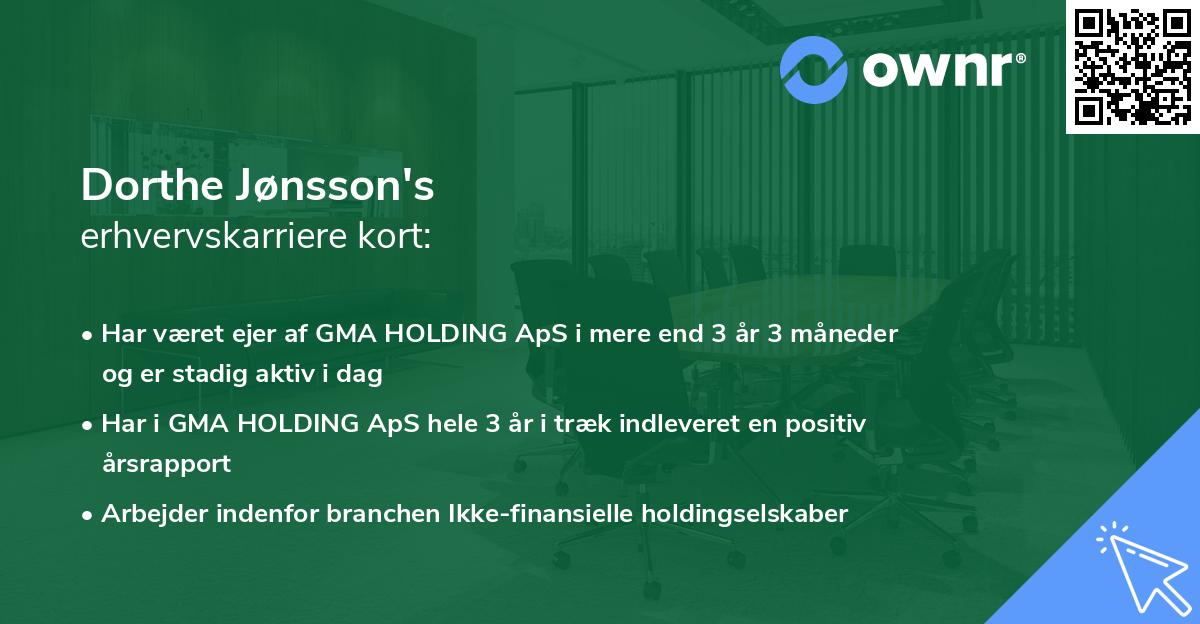Dorthe Jønsson's erhvervskarriere kort