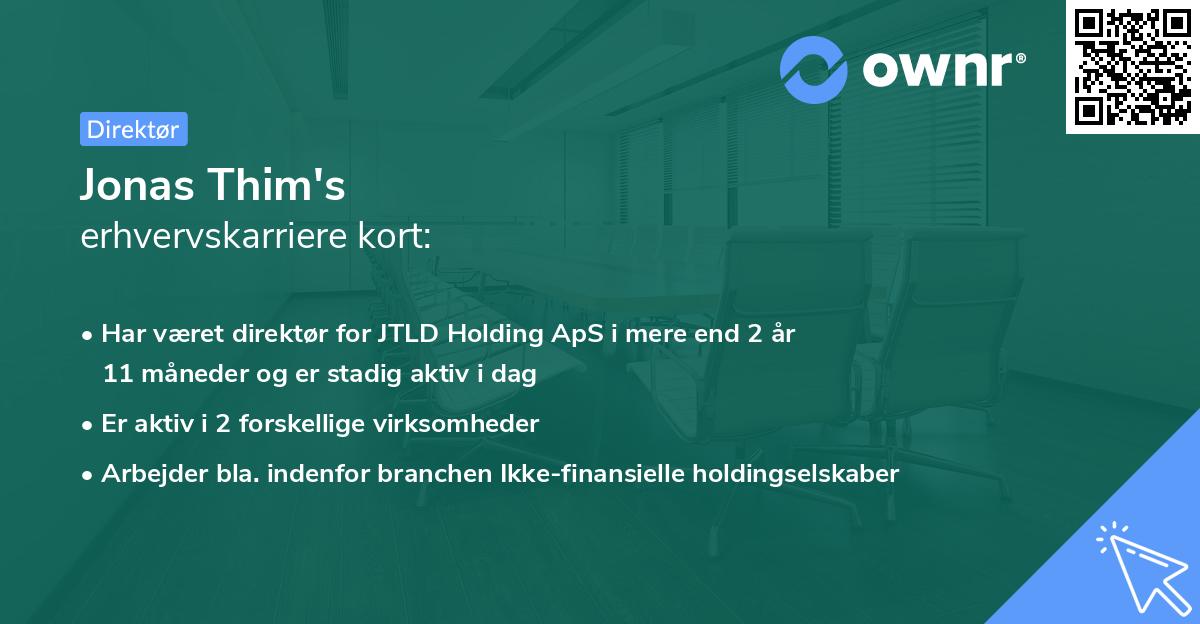 Jonas Thim's erhvervskarriere kort