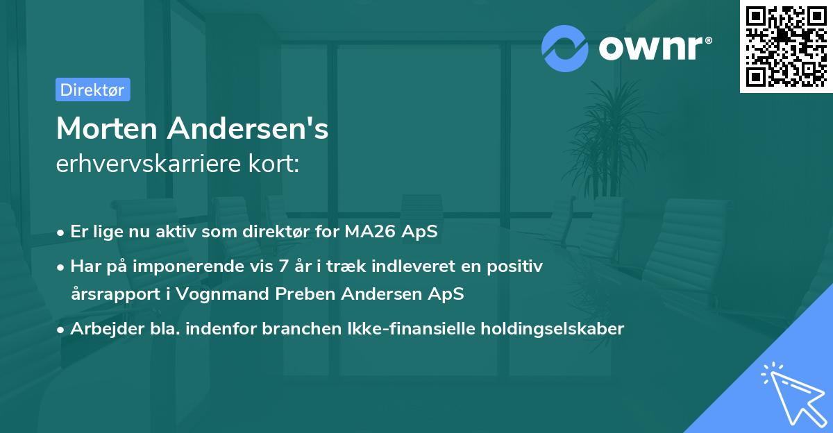 Morten Andersen's erhvervskarriere kort