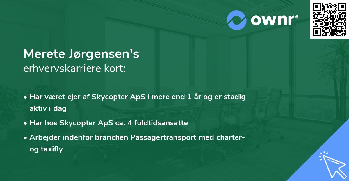 Merete Jørgensen's erhvervskarriere kort