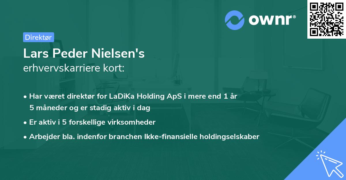 Lars Peder Nielsen's erhvervskarriere kort