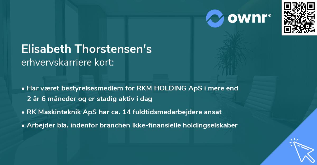 Elisabeth Thorstensen's erhvervskarriere kort