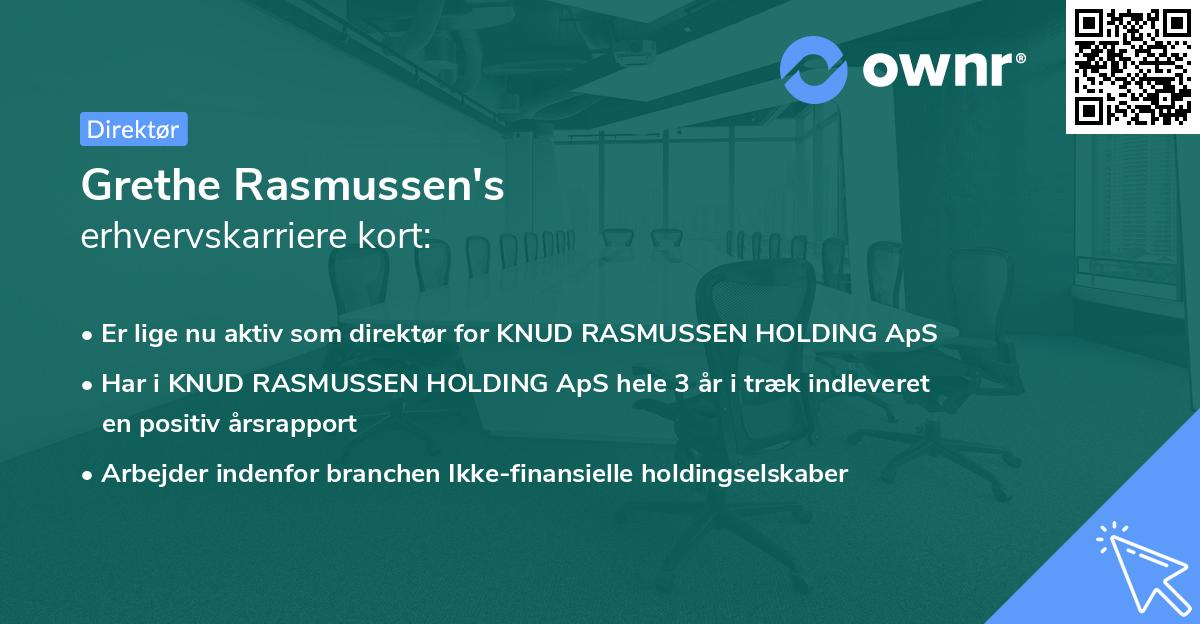 Grethe Rasmussen's erhvervskarriere kort