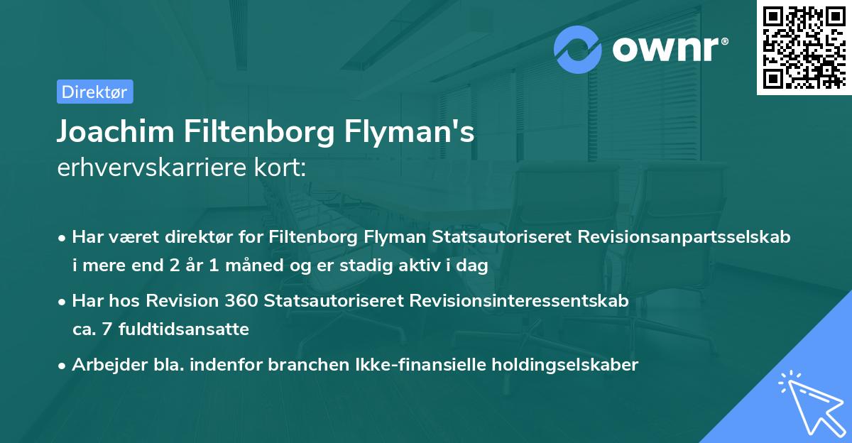 Joachim Filtenborg Flyman's erhvervskarriere kort