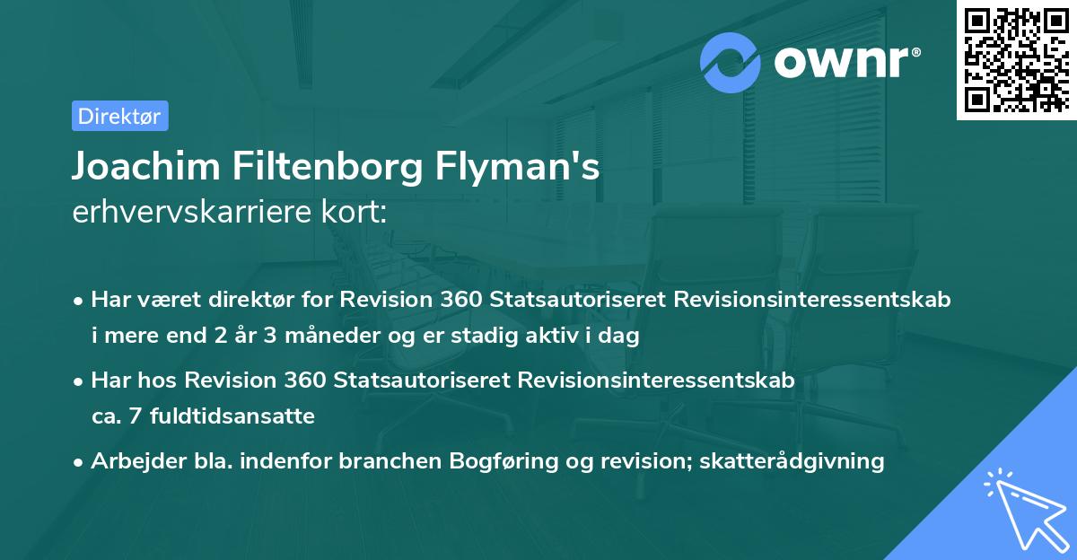 Joachim Filtenborg Flyman's erhvervskarriere kort
