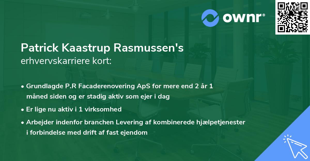 Patrick Kaastrup Rasmussen's erhvervskarriere kort