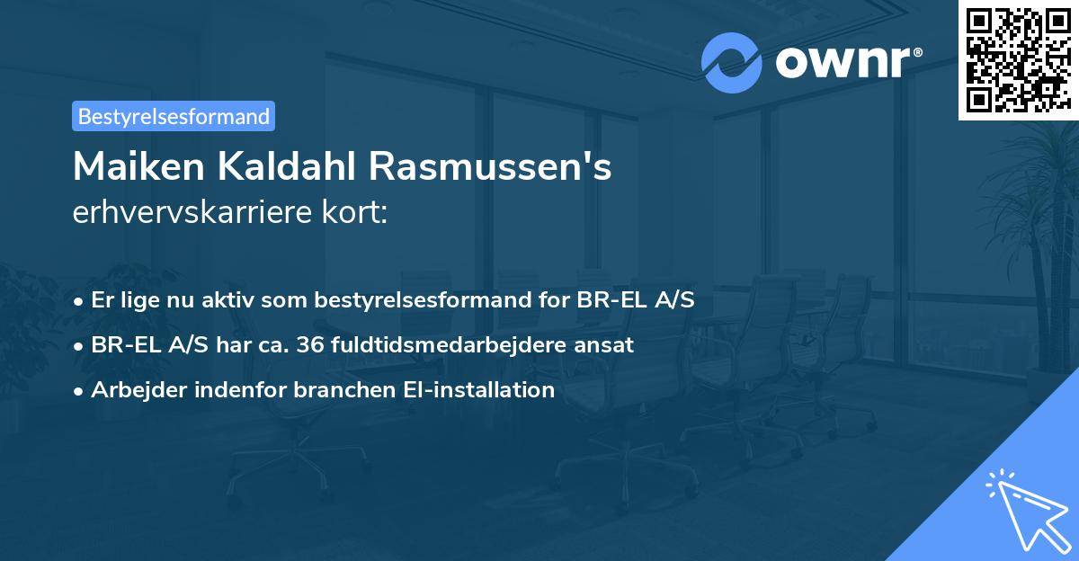 Maiken Kaldahl Rasmussen's erhvervskarriere kort