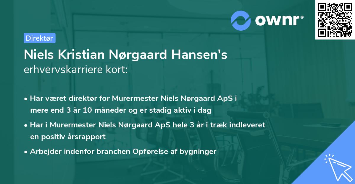 Niels Kristian Nørgaard Hansen's erhvervskarriere kort
