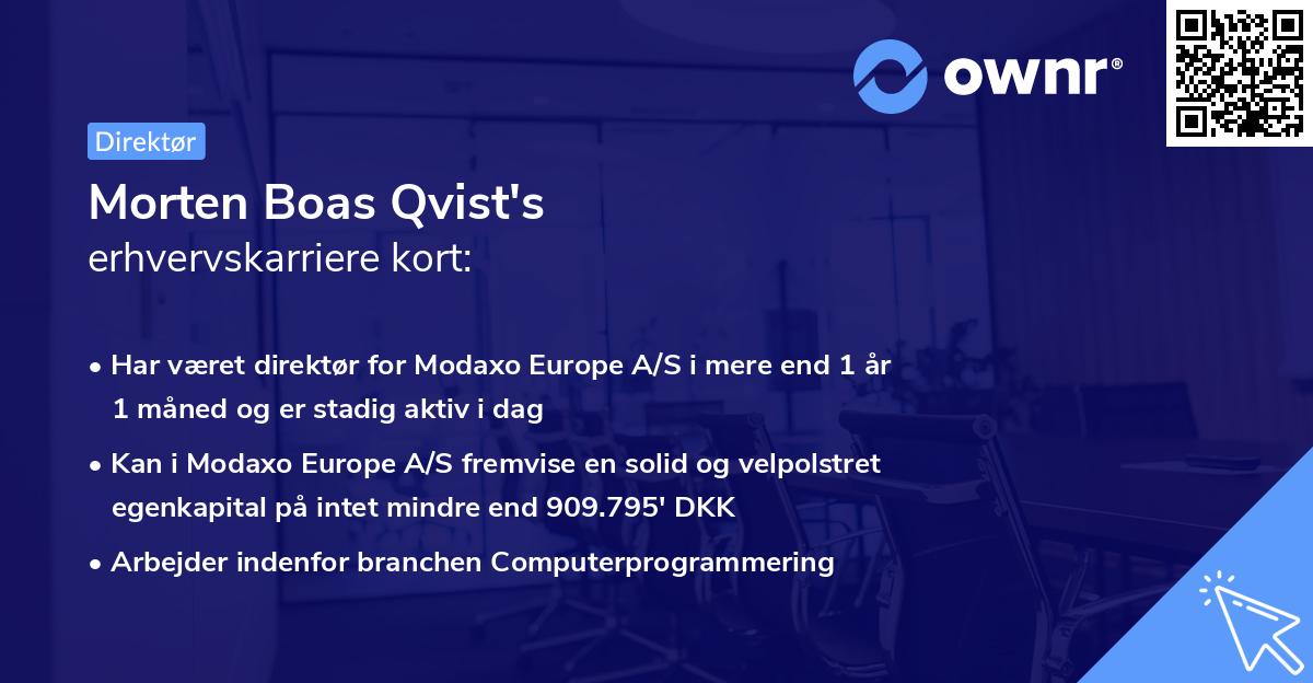 Morten Boas Qvist's erhvervskarriere kort