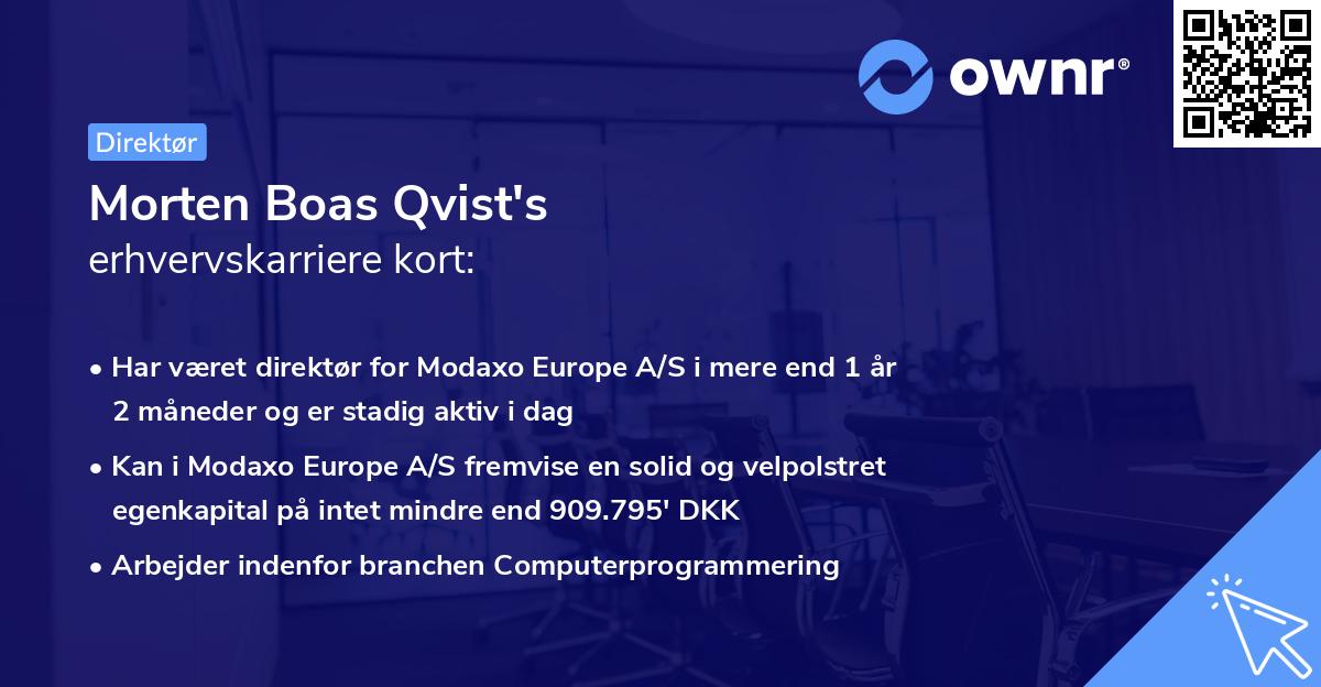 Morten Boas Qvist's erhvervskarriere kort