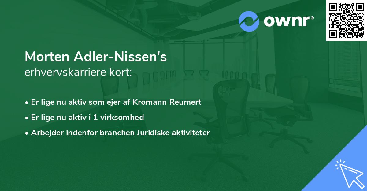 Morten Adler-Nissen's erhvervskarriere kort