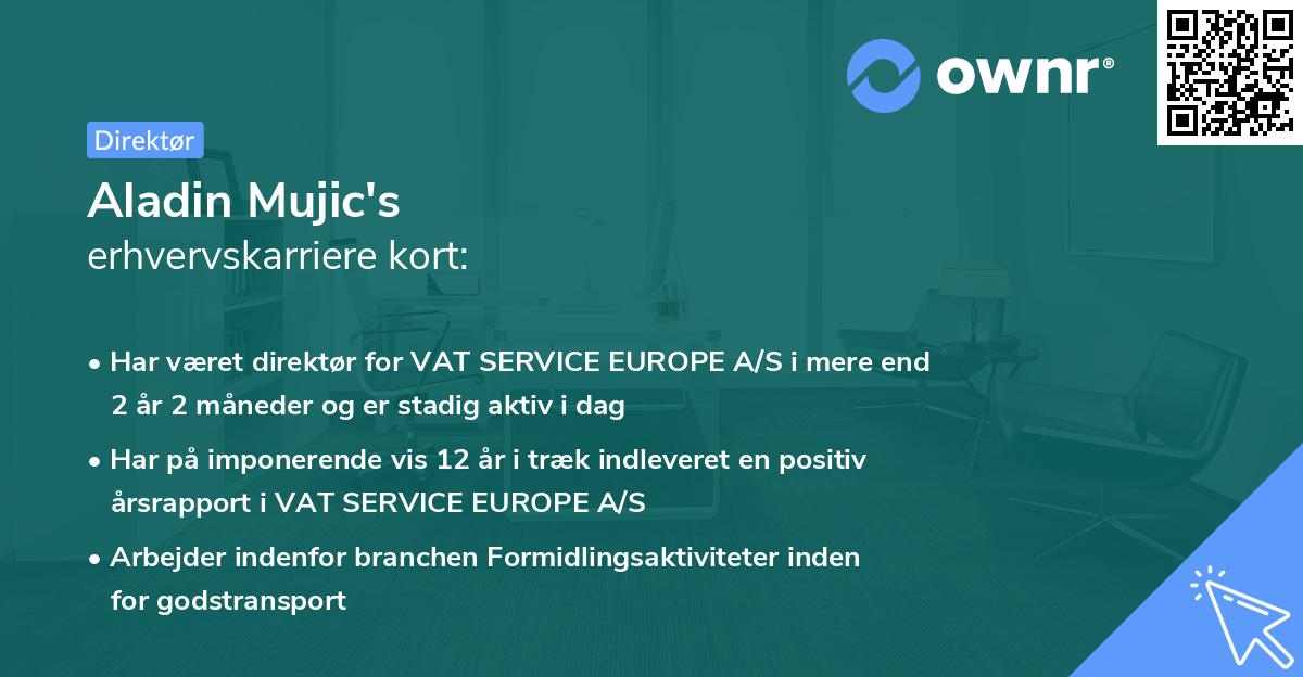 Aladin Mujic's erhvervskarriere kort