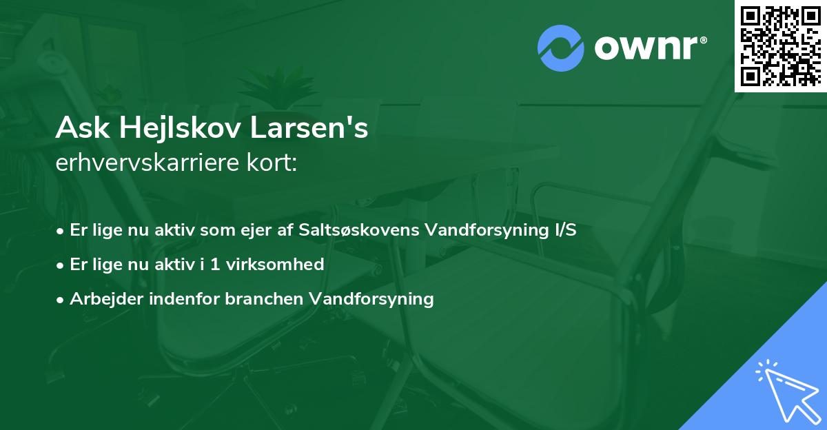 Ask Hejlskov Larsen's erhvervskarriere kort
