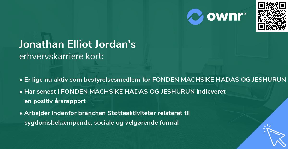 Jonathan Elliot Jordan's erhvervskarriere kort