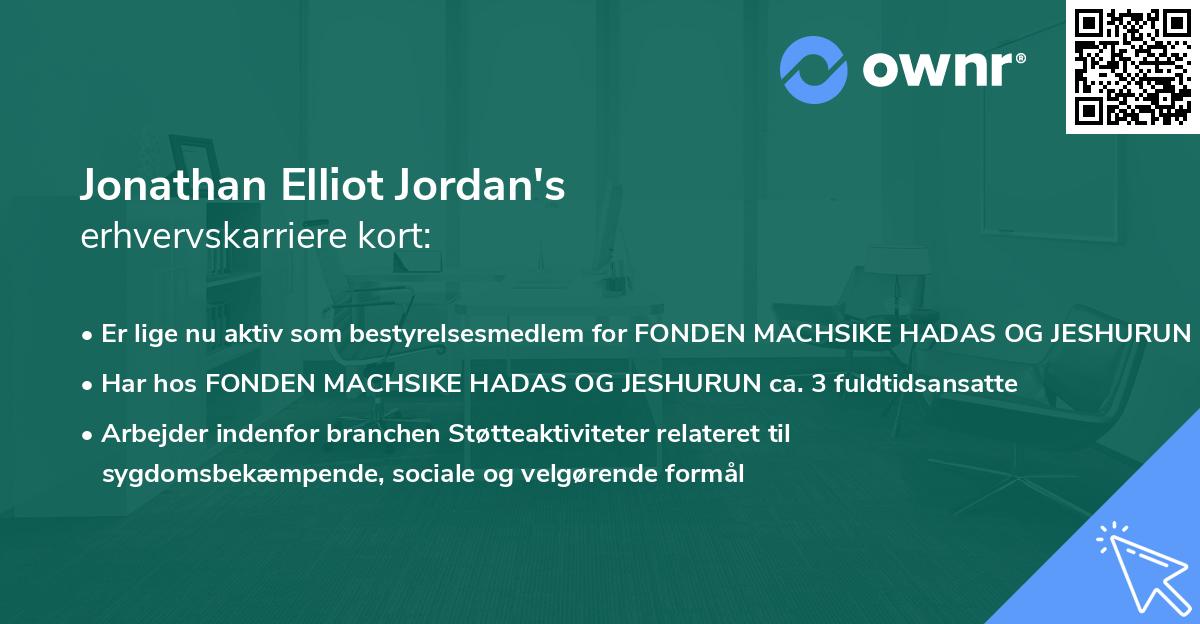 Jonathan Elliot Jordan's erhvervskarriere kort