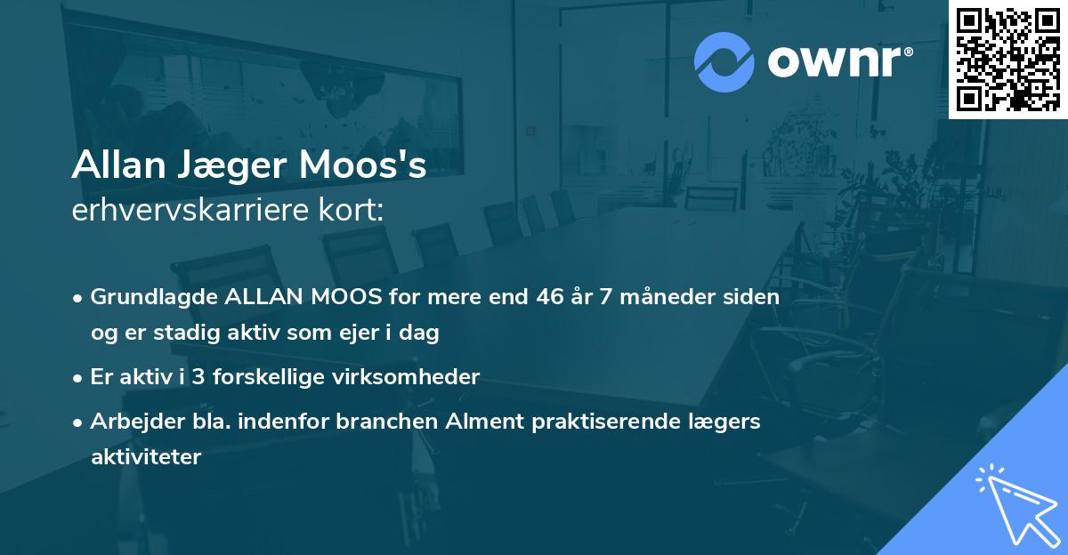 Allan Jæger Moos's erhvervskarriere kort