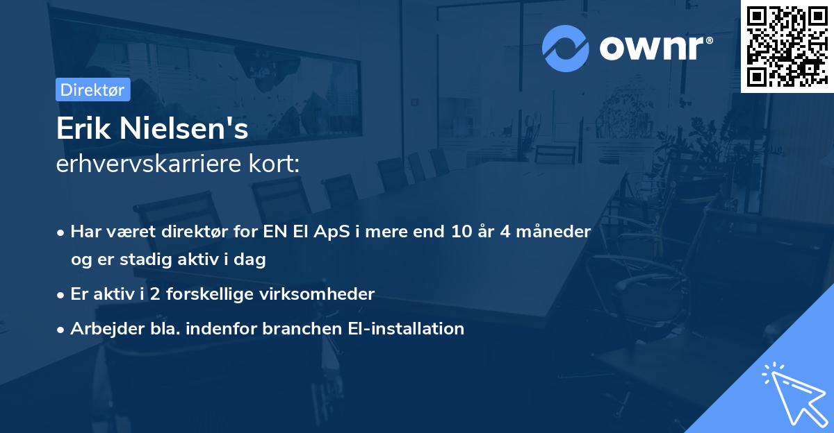Erik Nielsen's erhvervskarriere kort