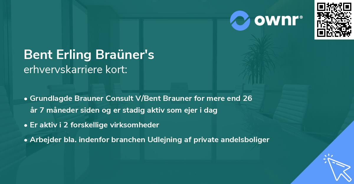 Bent Erling Braüner's erhvervskarriere kort