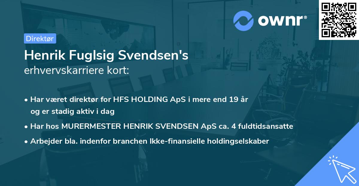 Henrik Fuglsig Svendsen's erhvervskarriere kort