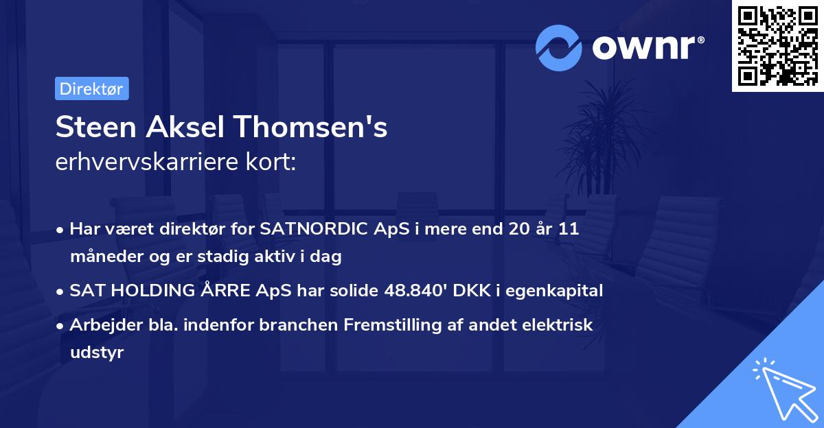 Steen Aksel Thomsen's erhvervskarriere kort