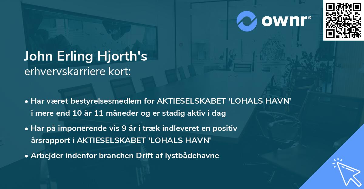 John Erling Hjorth's erhvervskarriere kort
